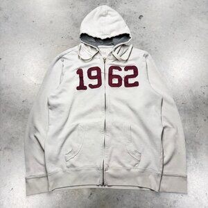 Hollister Co. Men's Cream and White Hoodie